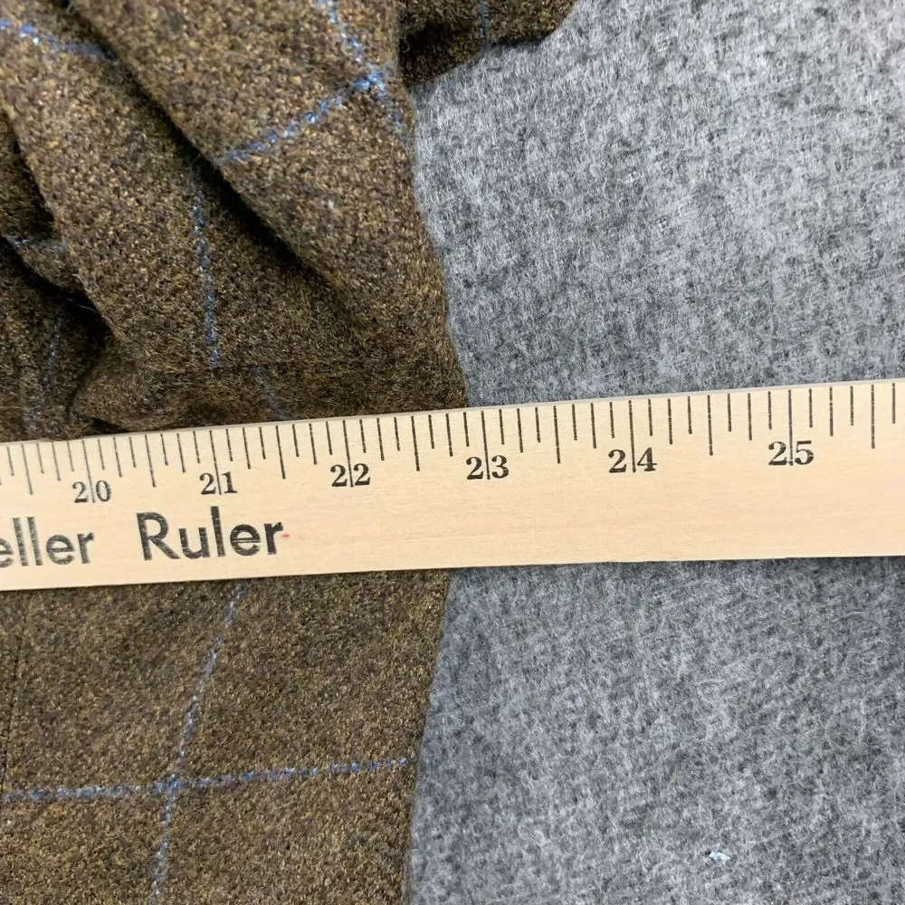 Haspel Belmont Blazer Jacket Men 48L (Fits Small) Brown Cashmere Wool Sport Coat